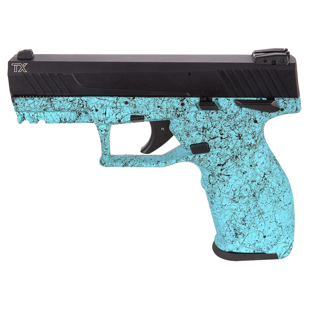 Taurus TX22 .22 LR 4" Bbl Cyan Splat/Black Pistol w/(2) 10rd Mags 1-TX22141SP4-10