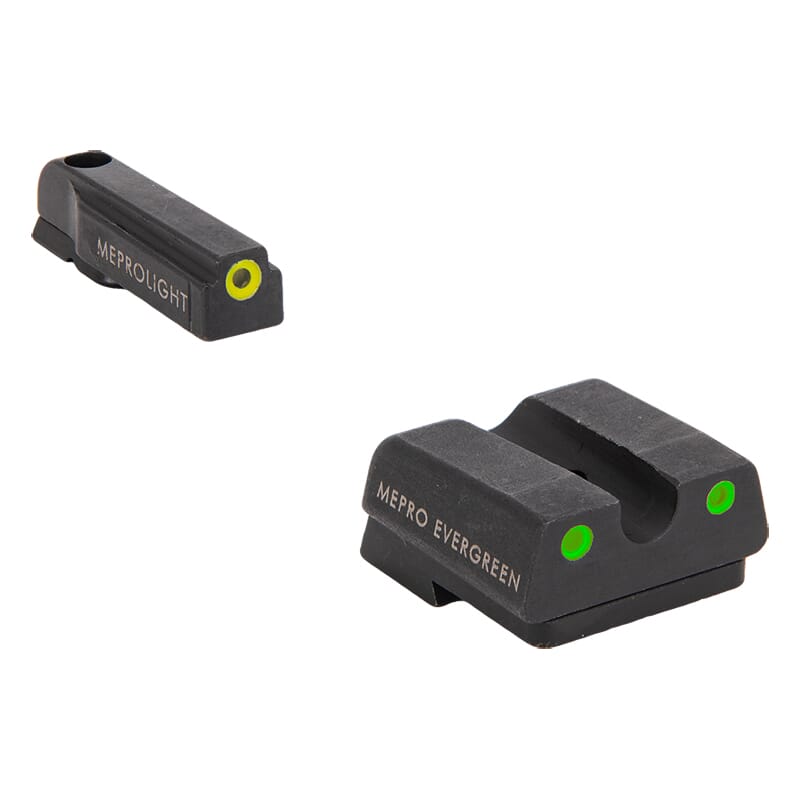 Meprolight Evergreen CZ P10 Yellow Ring/Green Pistol Sight Set 83300011