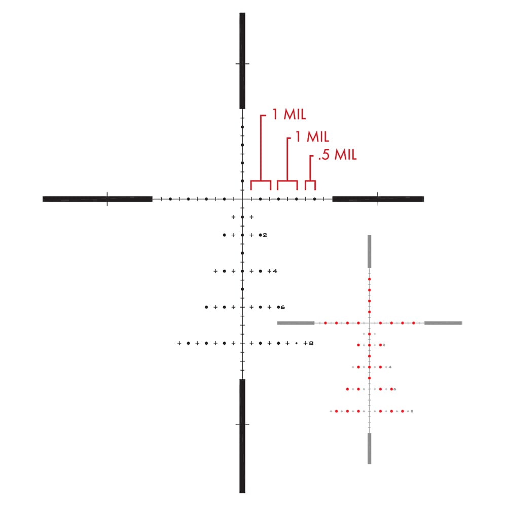 US OpticsTS 2.5-20x50mm; 34 mm Tube; Digital Red FFP GENIIXR Reticle Riflescope TS-20X-GRNIIXR