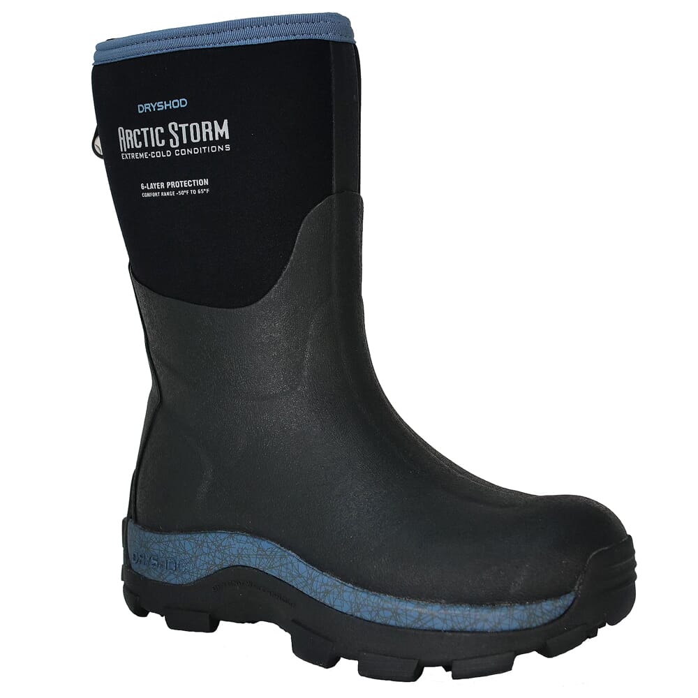 Dryshod Women's Arctic Storm Mid Black/Blue Boot ARS-WM-BL-W