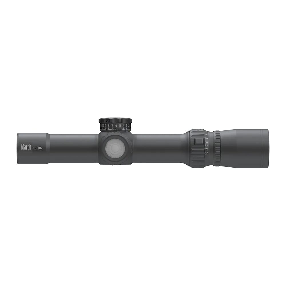 March Compact Tactical 1-10x24mm SFP MTR-4 Reticle 1/4MOA 6Level Illum Riflescope D10V24TI-MTR-4