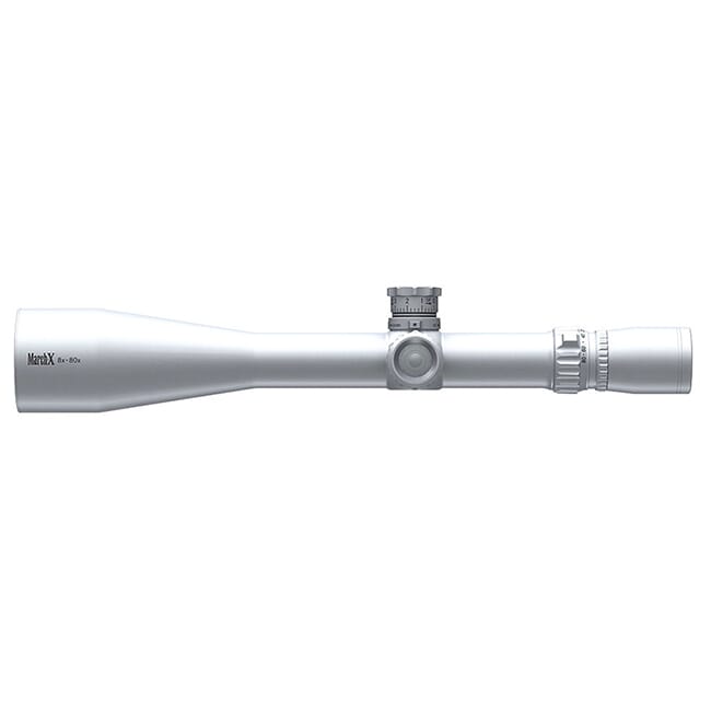 March X Tactical 8-80x56mm Silver SFP MTR-3 Reticle 1/8MOA 4Level Illum Riflescope w/Middle Wheel D80V56STI-MTR-3