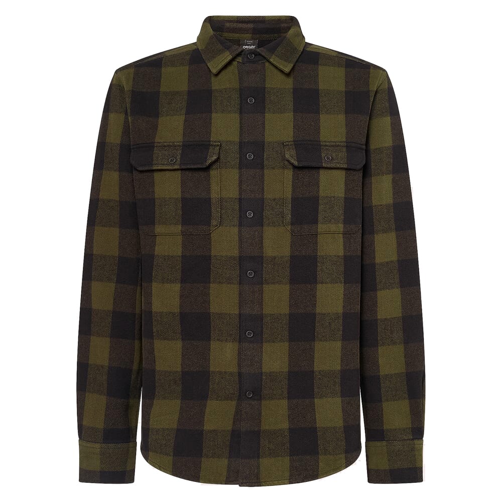 Oakley Terraformic Black/Green Check SS Button-Down Shirt FOA404785-9F2