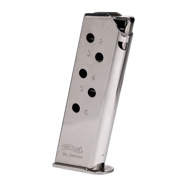 Walther PPK .380 ACP 6rd Nickel Magazine 2246009