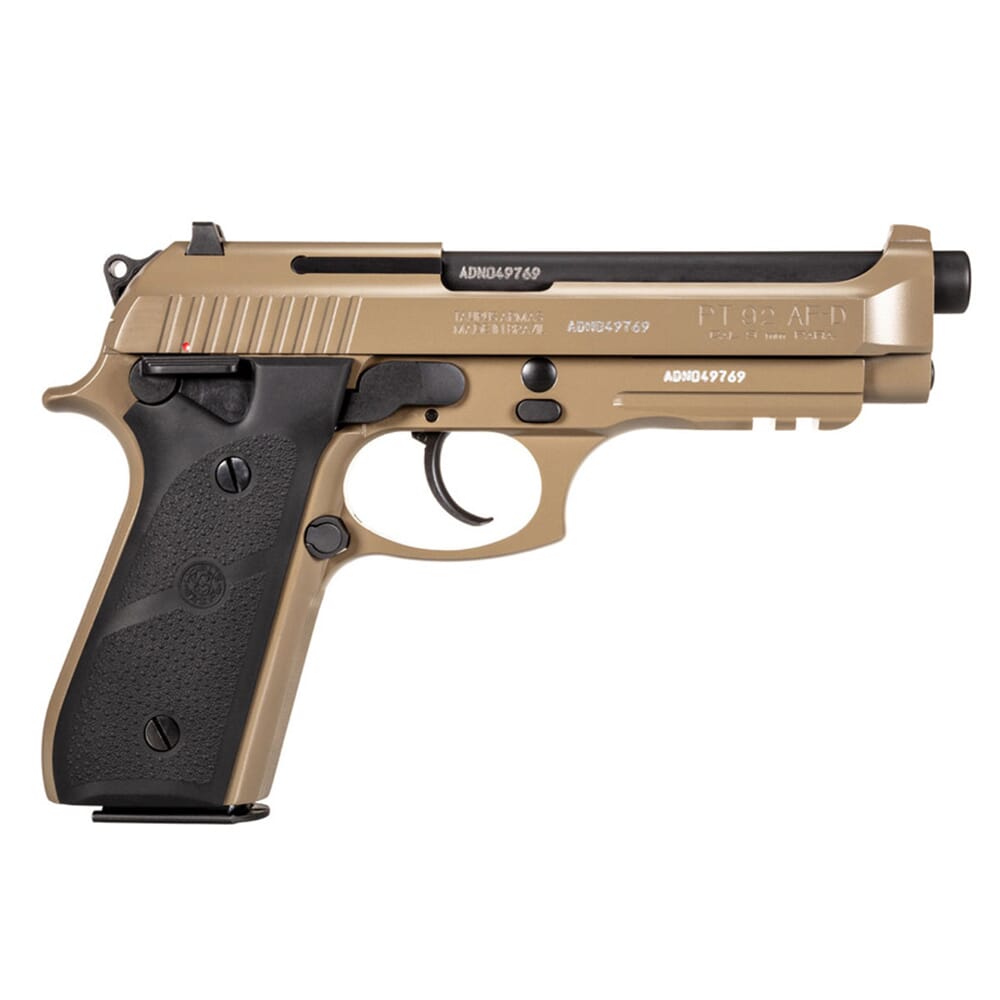 Taurus PT92 9mm Flat Dark Earth Hogue 5" Pistol w/(2) 17rd Mags 1-92015AA-H