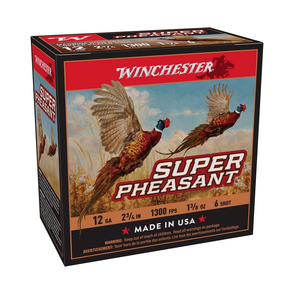 Winchester 12ga 2.75" #6 Super Pheasant HV HB 1-3/8oz Shells Box of 25 X12PHV6