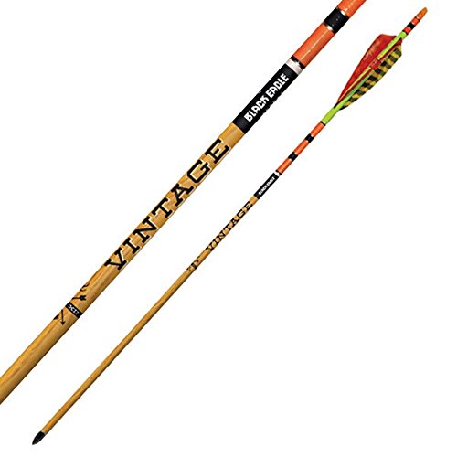 Black Eagle 19/64" Factory Fletched Arrow Vintage Crested Feathers Y/O 6pk .005"-500 334
