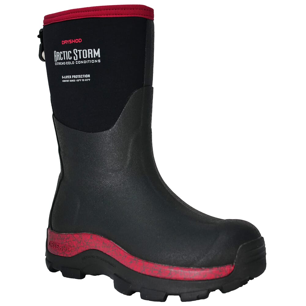 Dryshod Women's Arctic Storm Mid Black/Cranberry Boot ARS-WM-CR-W