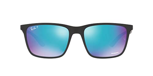 Ray-Ban Matte Black Green Mirror Blu Polar 0RB4385-601SA158