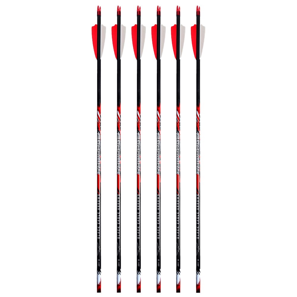 Black Eagle 17/64" Factory Fletched Arrow Rampage 2.5" Shield Cut 6 Pk .001"-400 33828
