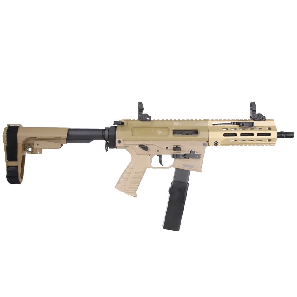 B&T SPC10 10mm 8.9" 1:16" Bbl Coyote Tan Pistol w/Adjustable Brace BT-500167-AB-CT