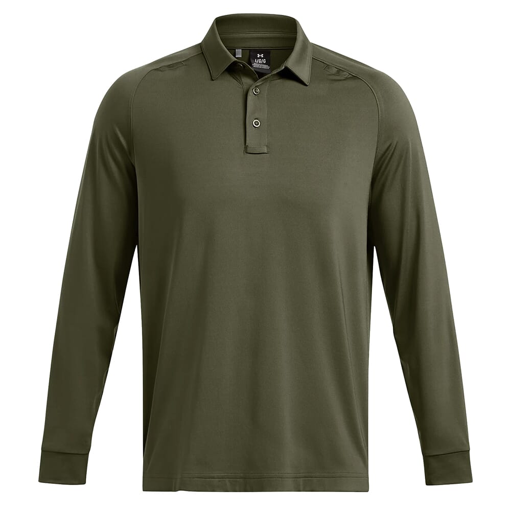 Under Armour Tactical Elite Long Sleeve Polo Marine OD Green 1386713-390