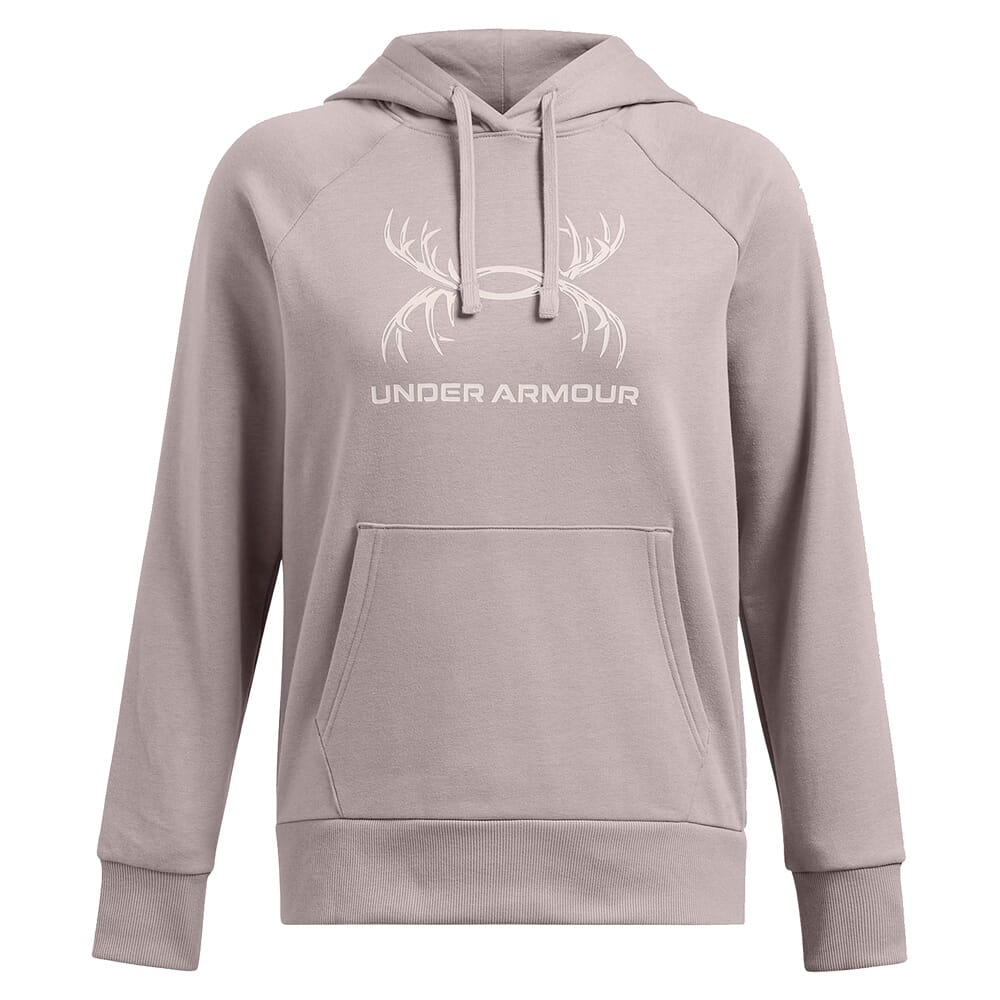 Under Armour Women's Rival Fleece Antler Hoodie Tetra Gray 1387574-015
