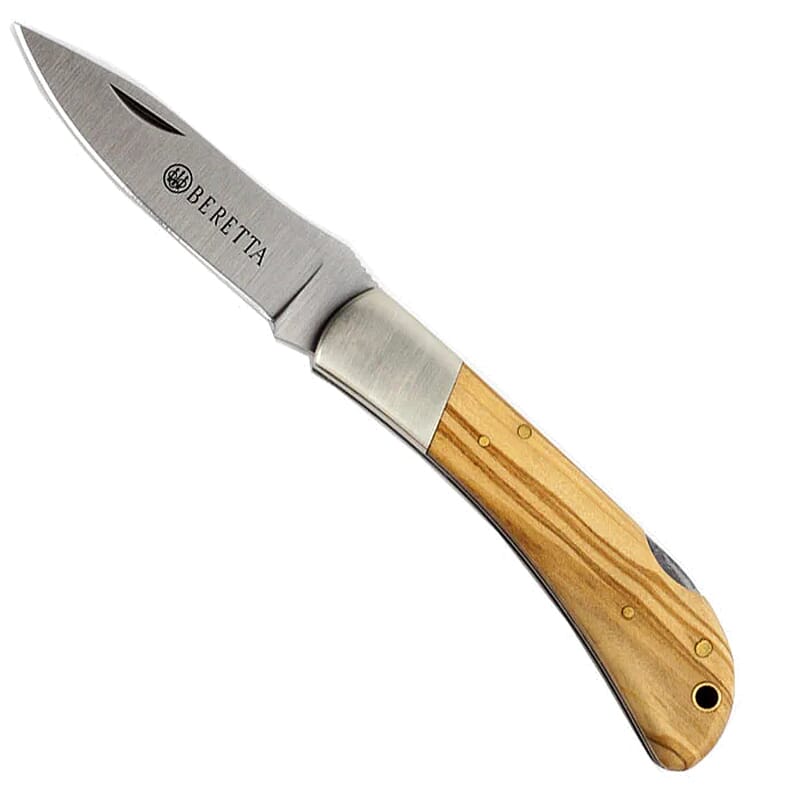 Beretta Multi-Use 2.95" Folding Blade Hunting Knife w/Olive Wood Handle 125/1OL