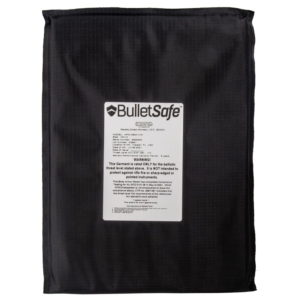 BulletSafe Bulletproof Backpack Panel Level IIIA BS56005