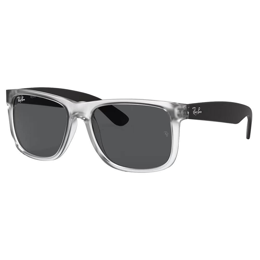 Ray-Ban Justin Color Mix Matte Transparent Sunglasses w/Dark Grey Lenses 0RB4165-651287-55