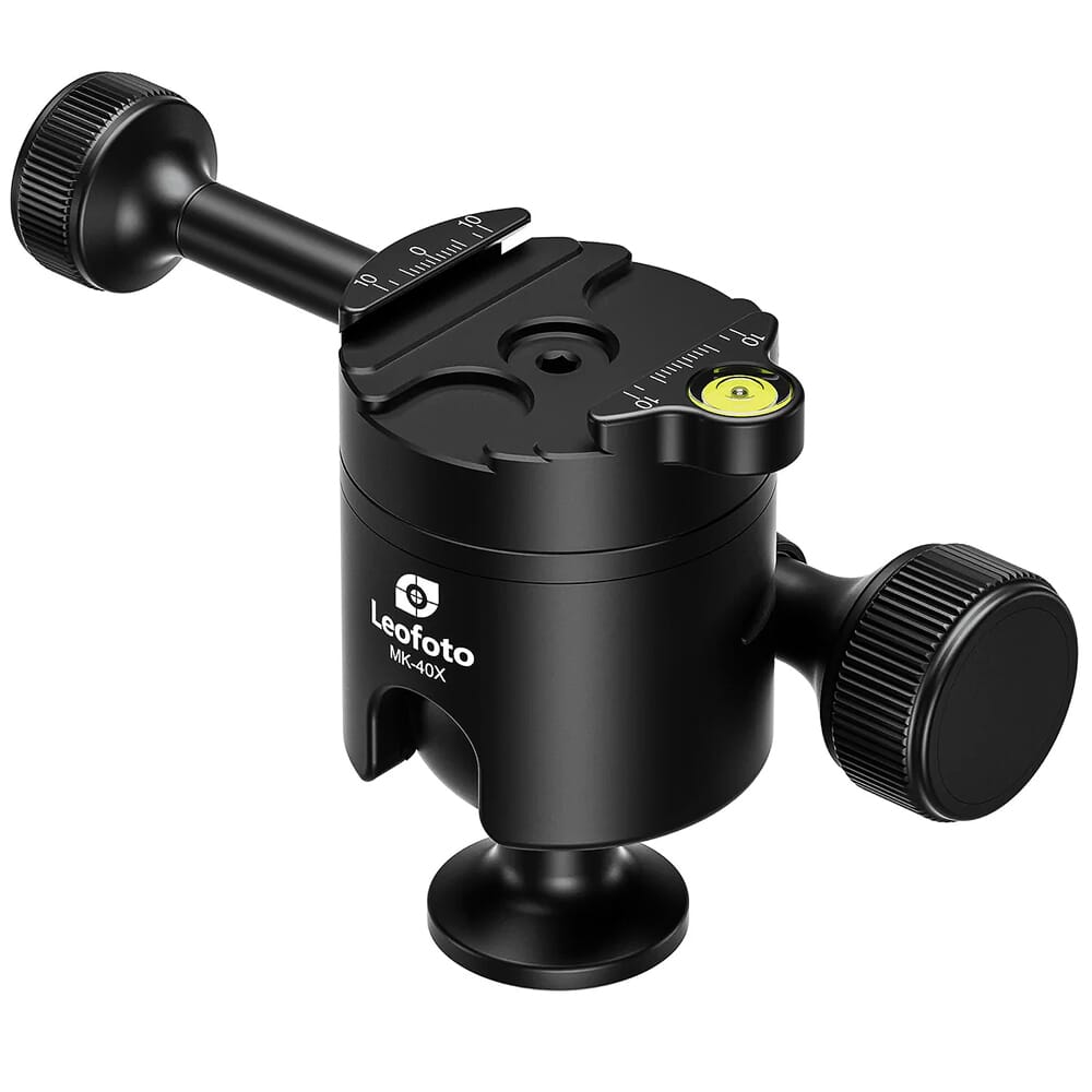 Leofoto MK-40X 40mm Rifle Ball Head w/Rosette, 3/8" Mounting Socket & Elongated Control Knob MK-40X