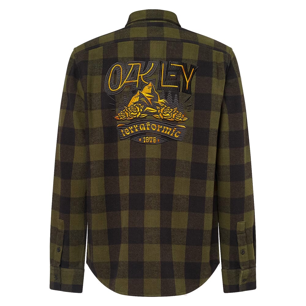 Oakley Terraformic Black/Green Check SS Button-Down Shirt FOA404785-9F2