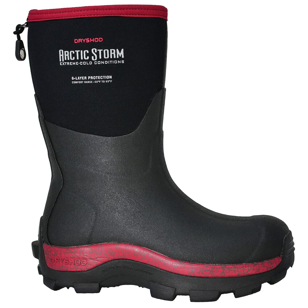 Dryshod Women's Arctic Storm Mid Black/Cranberry Boot ARS-WM-CR-W