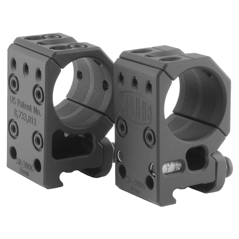 Spuhr Separate 30mm 0MIL/0MOA 1.35" Scope Rings w/ Leveling Kit SR-3006