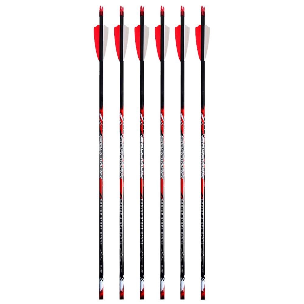 Black Eagle 17/64" Factory Fletched Arrow Rampage 2.5" Shield Cut 6 Pk .001"-250 33825