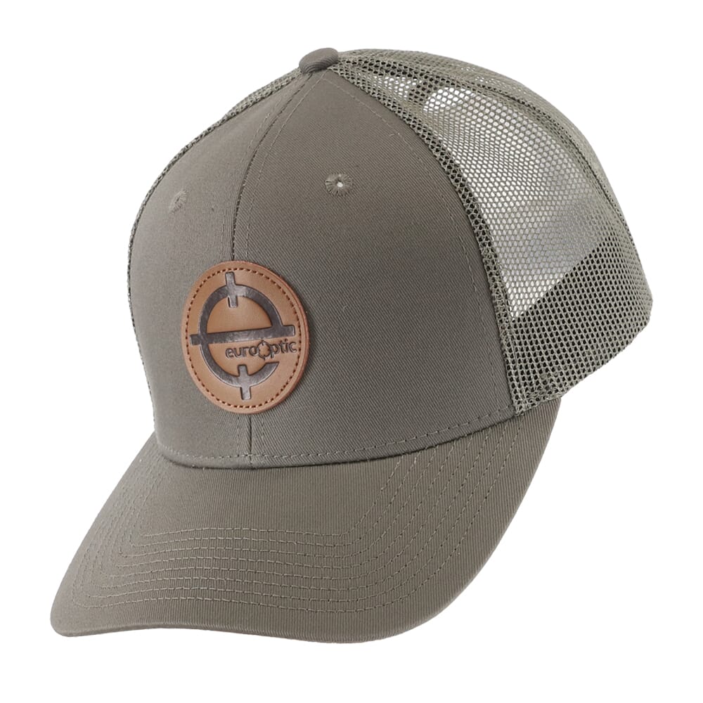 EuroOptic Olive Drab w/Leather Reticle Patch Mesh Back Hat 901-14-GRN