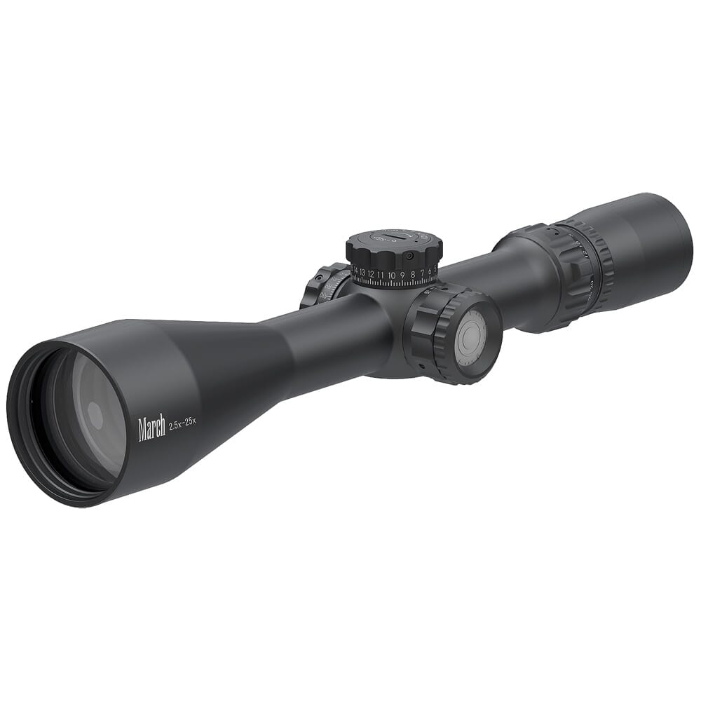 March Compact Tactical 2.5-25x52mm SFP MTR-FT Reticle 1/4MOA 6Level Illum Riflescope D25V52TI-MTR-FT