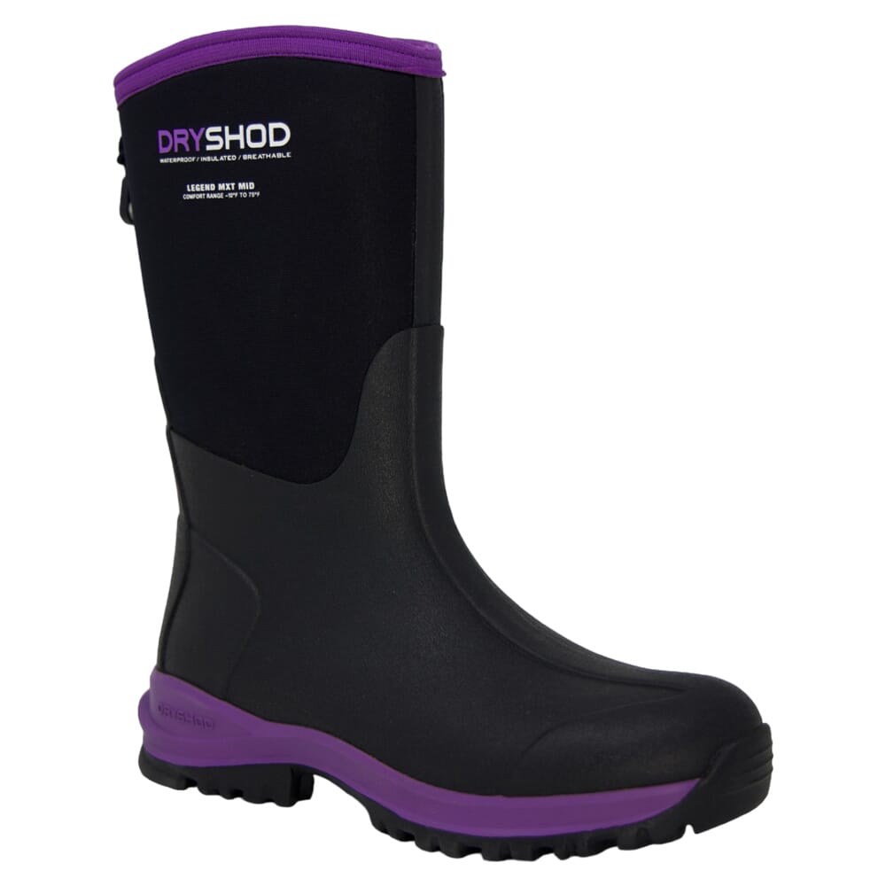 Dryshod Women's Legend MXT Mid Black/Purple Boots LGX-WM-BKPP-W