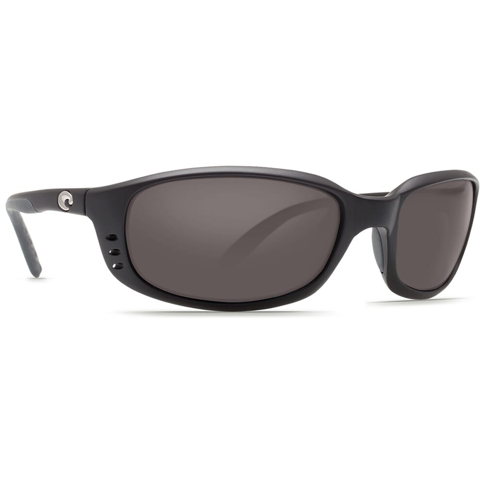 Like New Costa Brine Matte Black Frame Sunglasses w/Gray 580P C-Mate 2.50 Lenses 06S7001-00040659