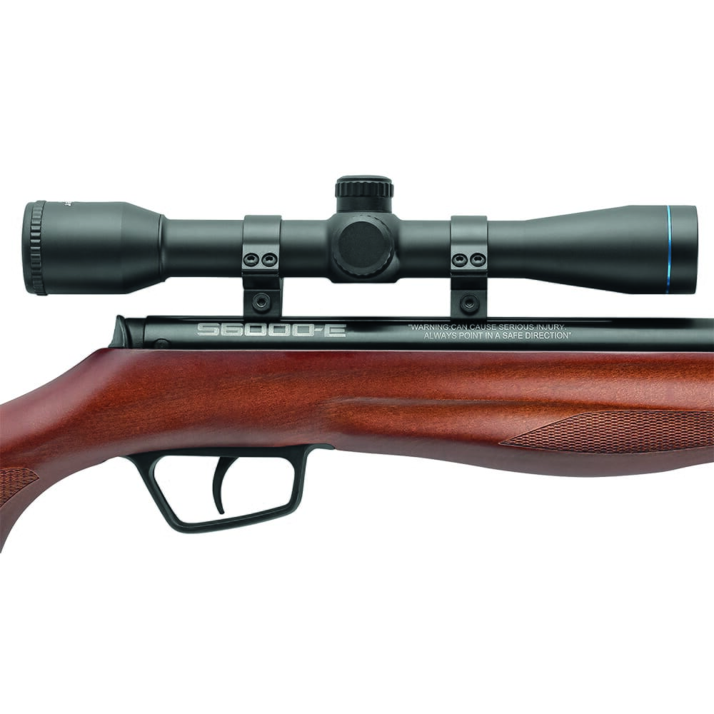 Stoeger S6000-E .177 Cal/1200 FPS Adv. Ergo. Hardwood Stock w/Fiber-Optic Sights and 4x32 Scope 30402