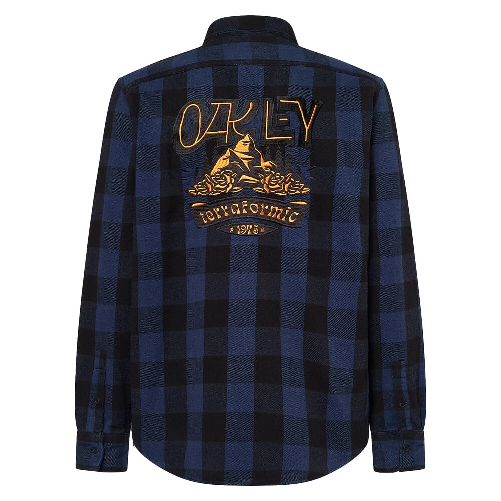 Oakley Terraformic Black/Blue Check LS Button-Down Shirt FOA404785-9F1