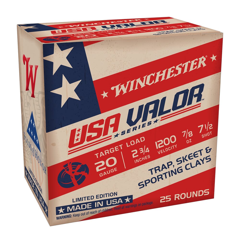 Winchester 20ga 2.75" #7.5 USA Valor LS 7/8oz Shells Box of 25 USAV207
