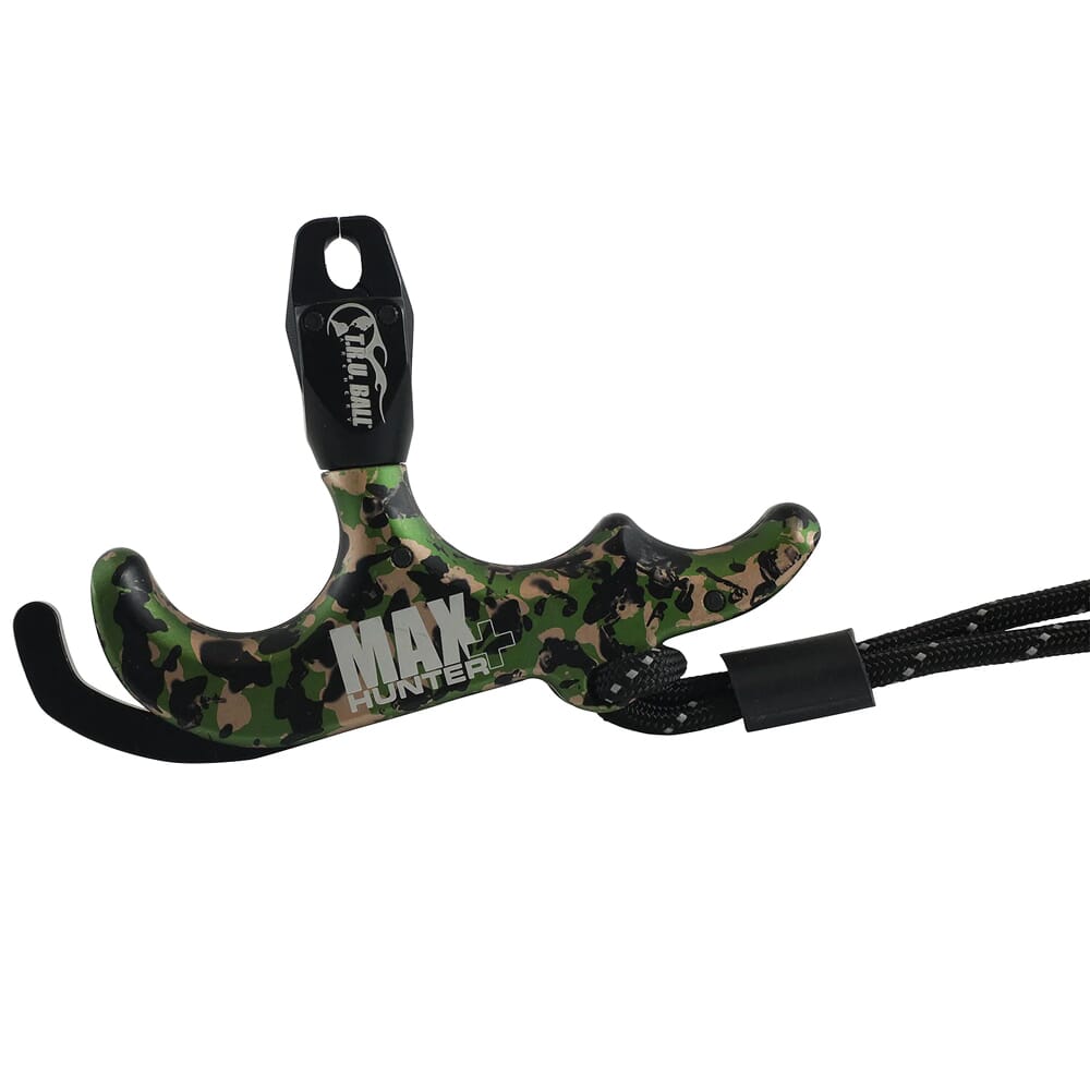 T.R.U. Ball Archery Max Hunter Plus 3 Finger Thumb Release w/Lanyard Camo Release TMHP-CA