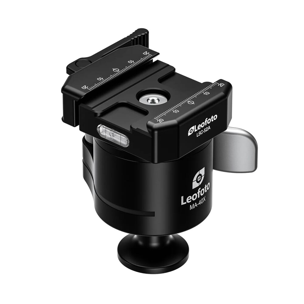 Leofoto MA-40X 40mm Lever-Release Rapid Lock Ball Head w/Rosette & 3/8" Mounting Socket MA-40X-ARCA