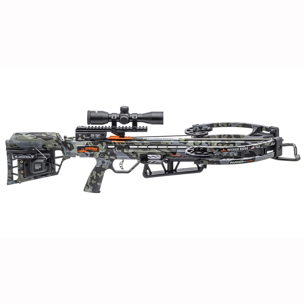 Wicked Ridge Invader M1 De-Cock Peak Camo Crossbow w/ACU50 Sled & Pro-View 400 Scope WR25005-9557