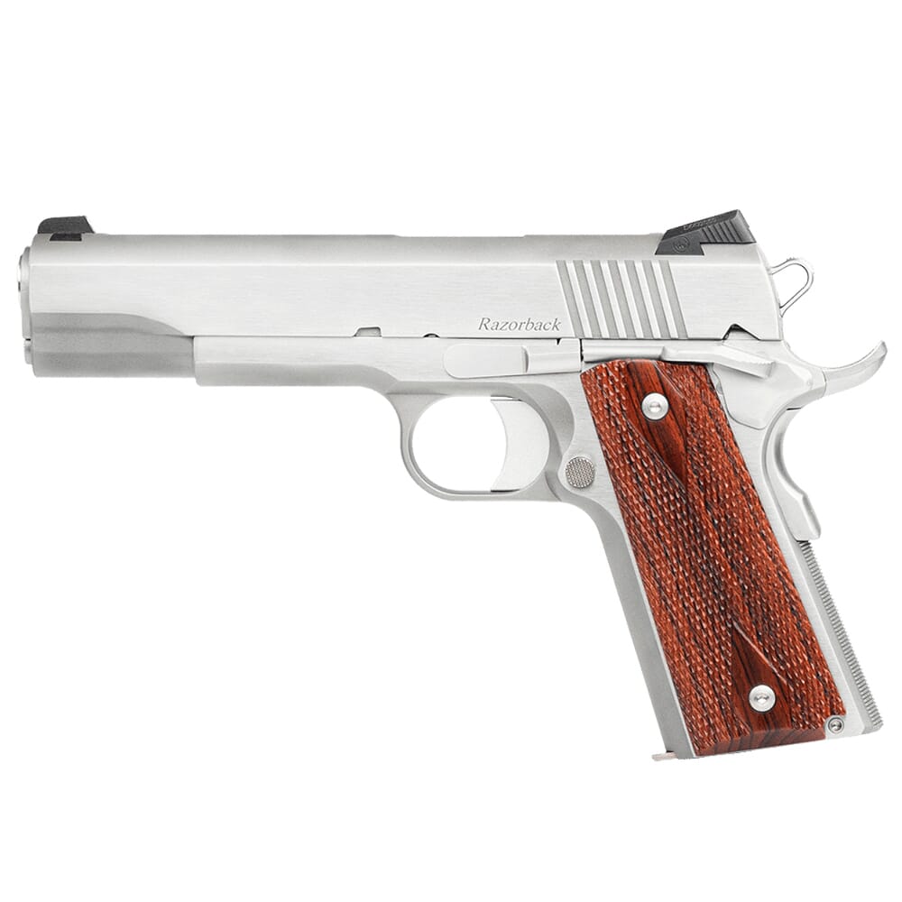 Dan Wesson Razorback 10mm SS Frame w/Fixed Trit Night Sights, Wood Grips, 8rd Pistol 01889