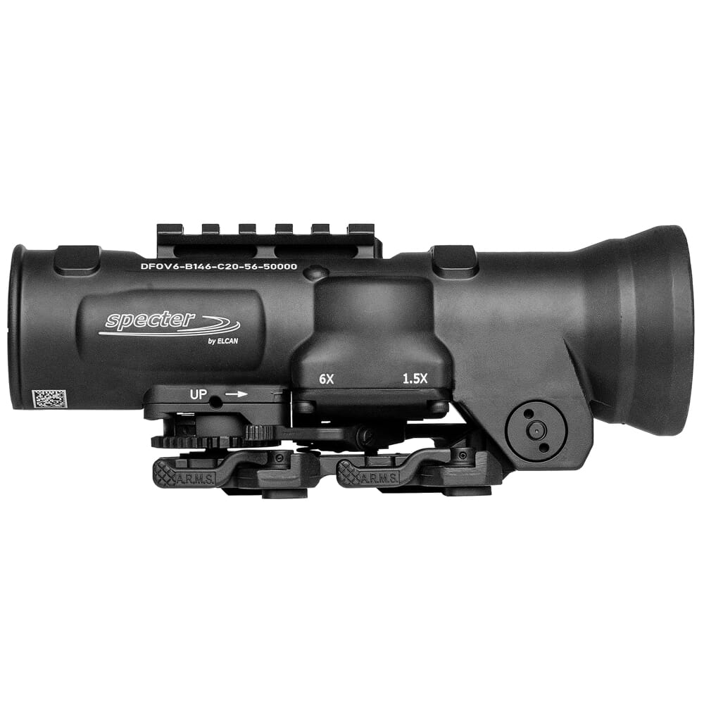Elcan SpecterDR 1.5x/6x 7.62 BDC Black Scope w/Flip Covers, ARD & A.R.M.S. Levers DFOV6-B146-C20