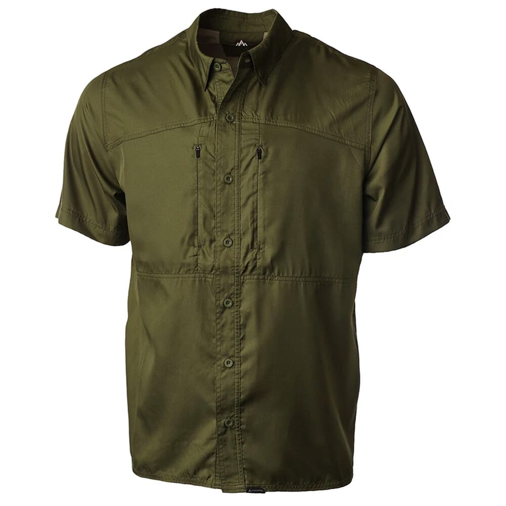 Pnuma Outdoors Short Sleeve Shooting Shirt Dark Olive PSSSSCY