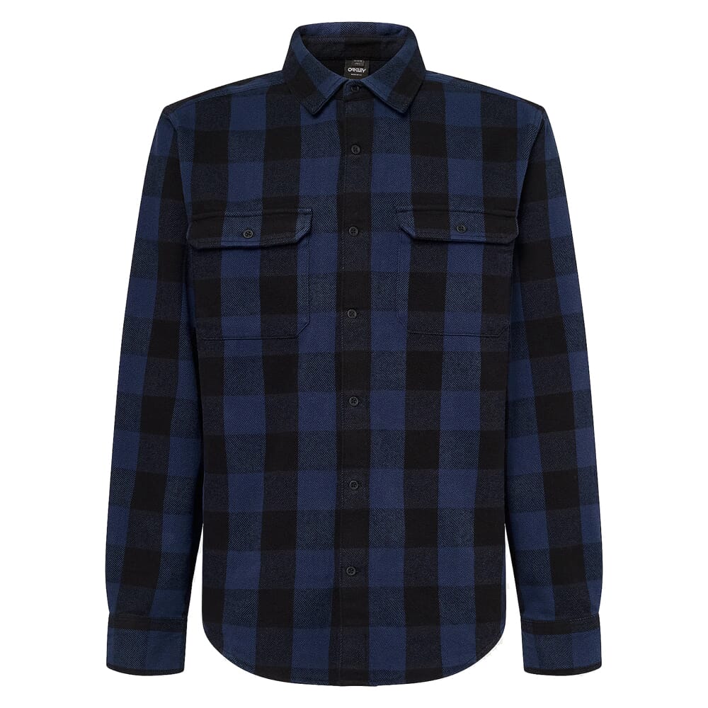 Oakley Terraformic Black/Blue Check LS Button-Down Shirt FOA404785-9F1