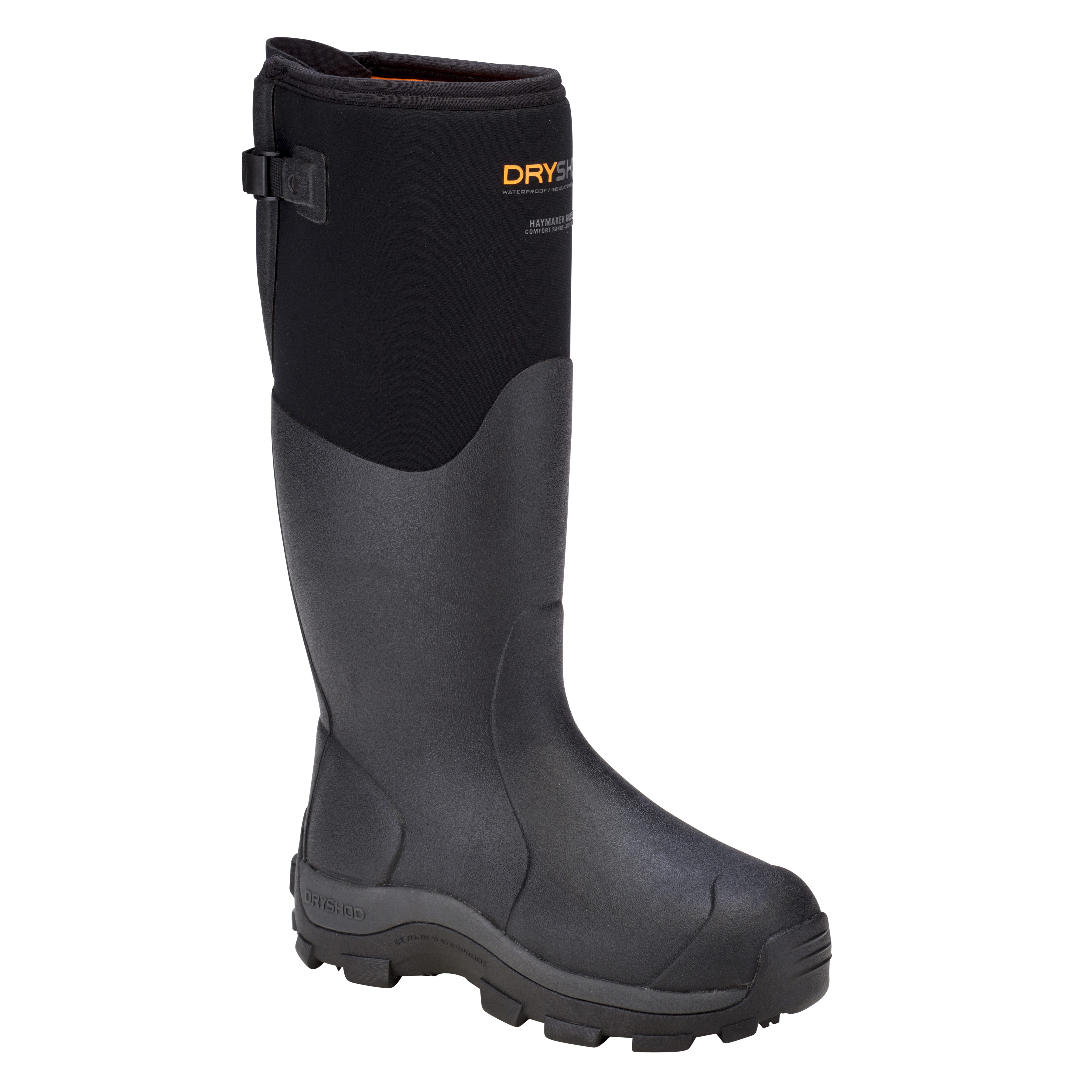 Dryshod Haymaker Gusset Black/Orange Boots HAYG-WH-BK-W