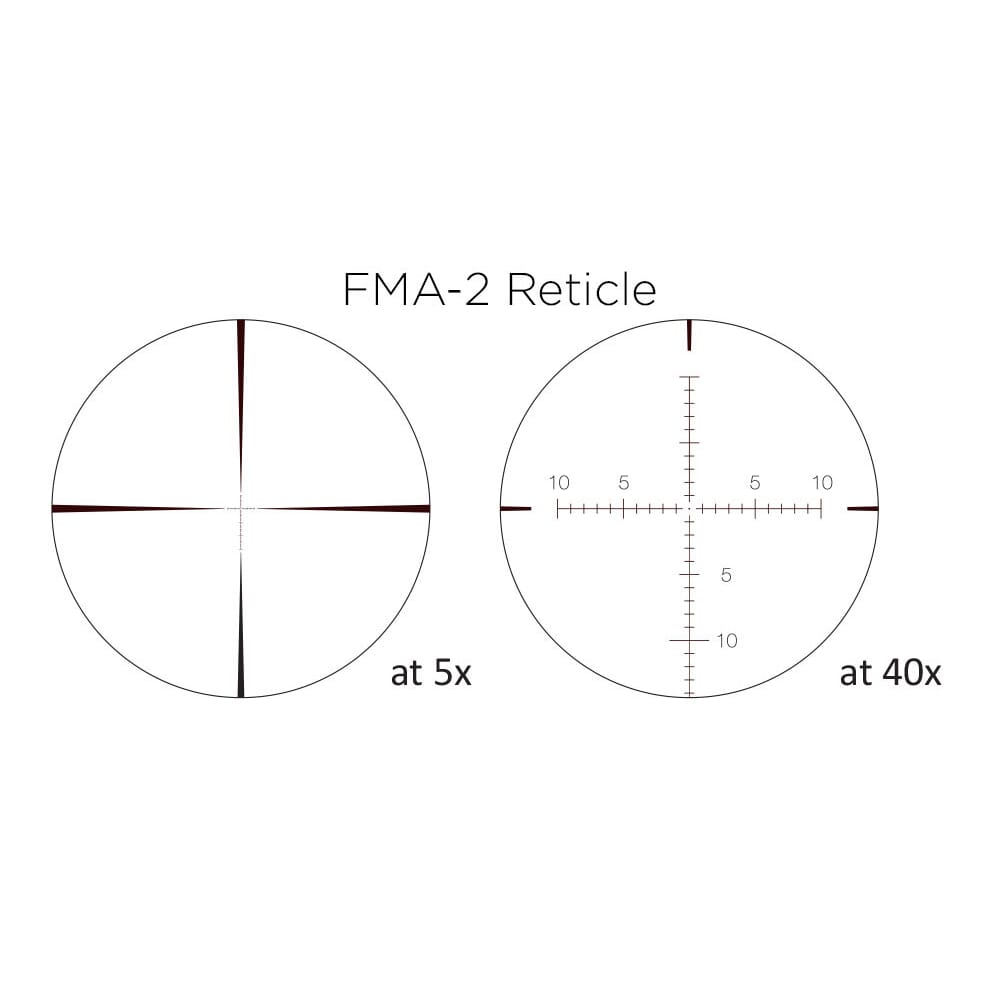 March FX Tactical Gen II 5x-40x56 FMA-2 Reticle 1/8 MOA FFP Riflescope D40V56FMA8-G2-FMA-2