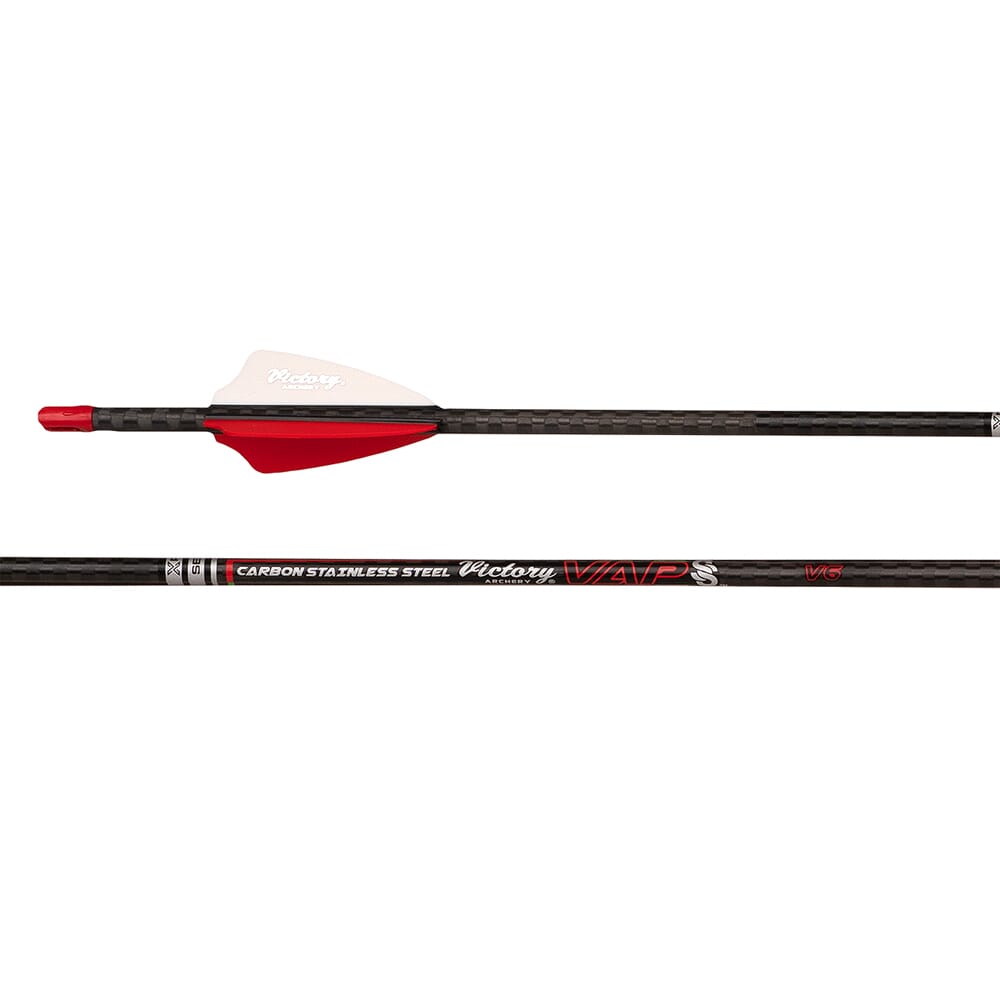 Victory Archery VAP SS Sport 350 Stainless Steel GPI: 8.8 Fletched Arrow 6pk VAPSSS-350FX-6