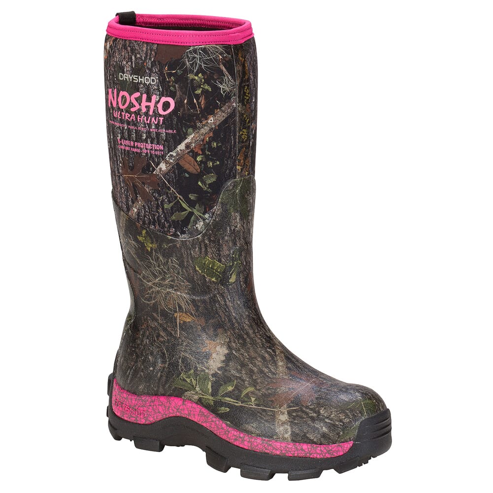 Dryshod Women's NoSho Ultra Hunt Hi Camo/Pnk Outdoor Sport Boots MBMWHPNW