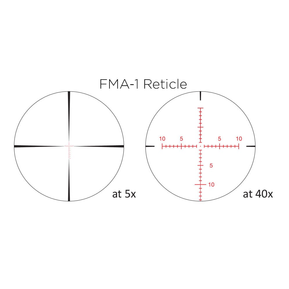 March FX Tactical Gen II 5x-40x56 FMA-1 Reticle 1/8 MOA Illuminated FFP Riflescope D40V56FIMA8-G2-FMA-1