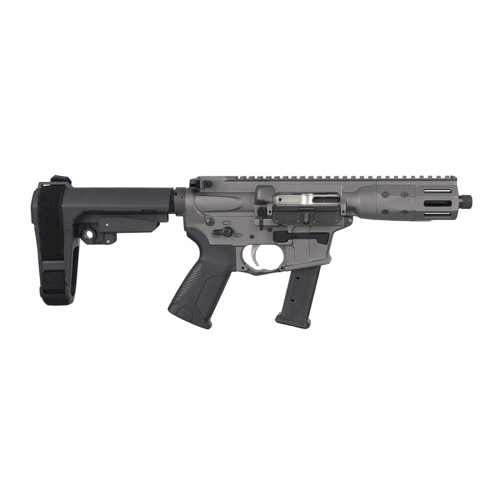 LWRC IC-9 9mm 5.6" 1/10 1/2x28 Tungsten Grey Pistol w/SBA3 Brace ICP9B5KSBA3
