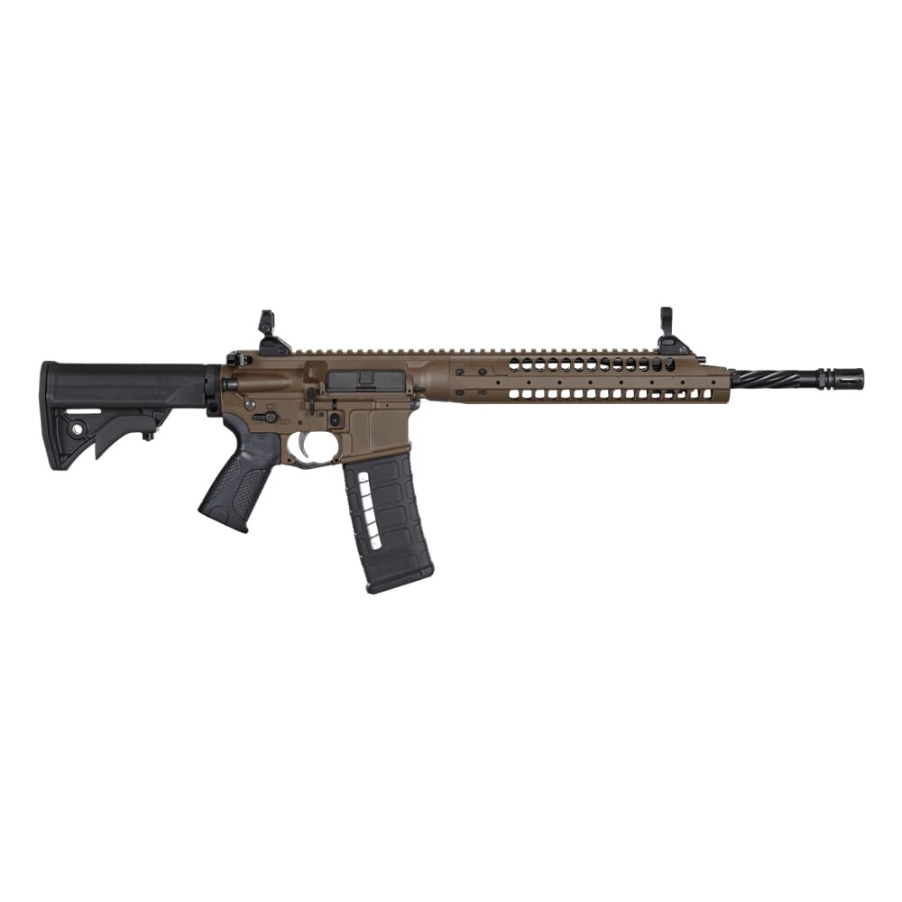 LWRC SIX8-A5 6.8 SPC 16.1" 1:10" 5/8x24 Bbl Patriot Brown CA Compliant Rifle SIX8A5RPBC16CAC