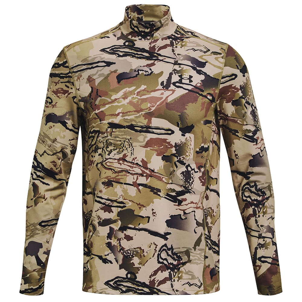 Under Armour Camo ColdGear Infrared Mock Neck Long Sleeve Tee UA Barren Camo/Black 1372605-989