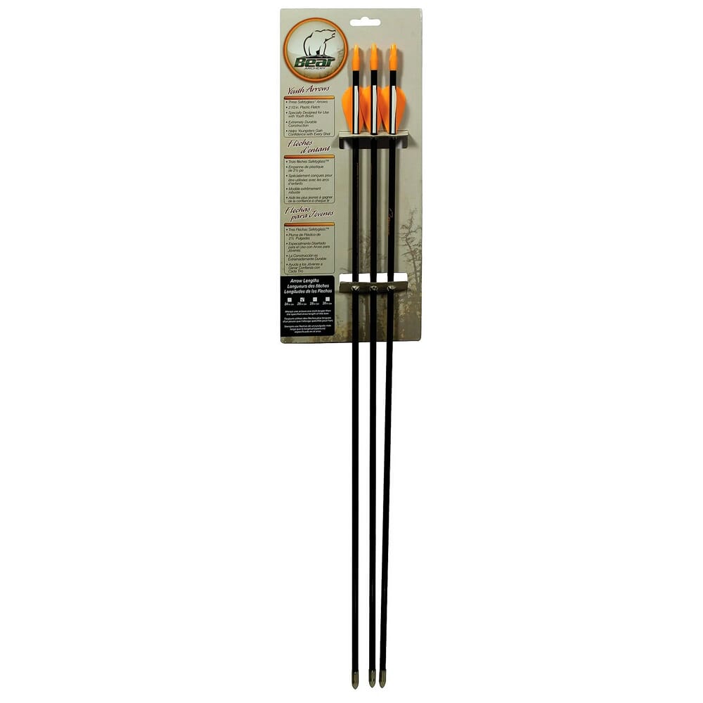 Bear Brave Safetyglass 3-Card 26" Youth Arrows AS3800003