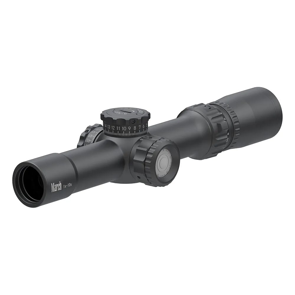 March Compact Tactical 1-10x24mm SFP MTR-4 Reticle 1/4MOA 6Level Illum Riflescope D10V24TI-MTR-4