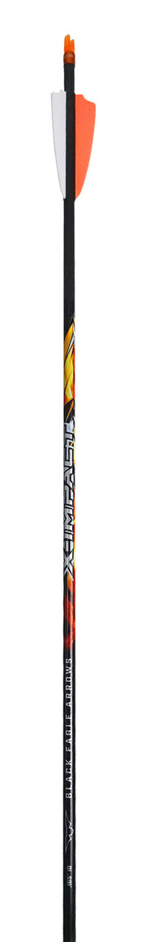 Black Eagle 15/64" Factory Fletched Arrow X Impact 2.5" Shield Cut 6 Pk .001"-500 33891